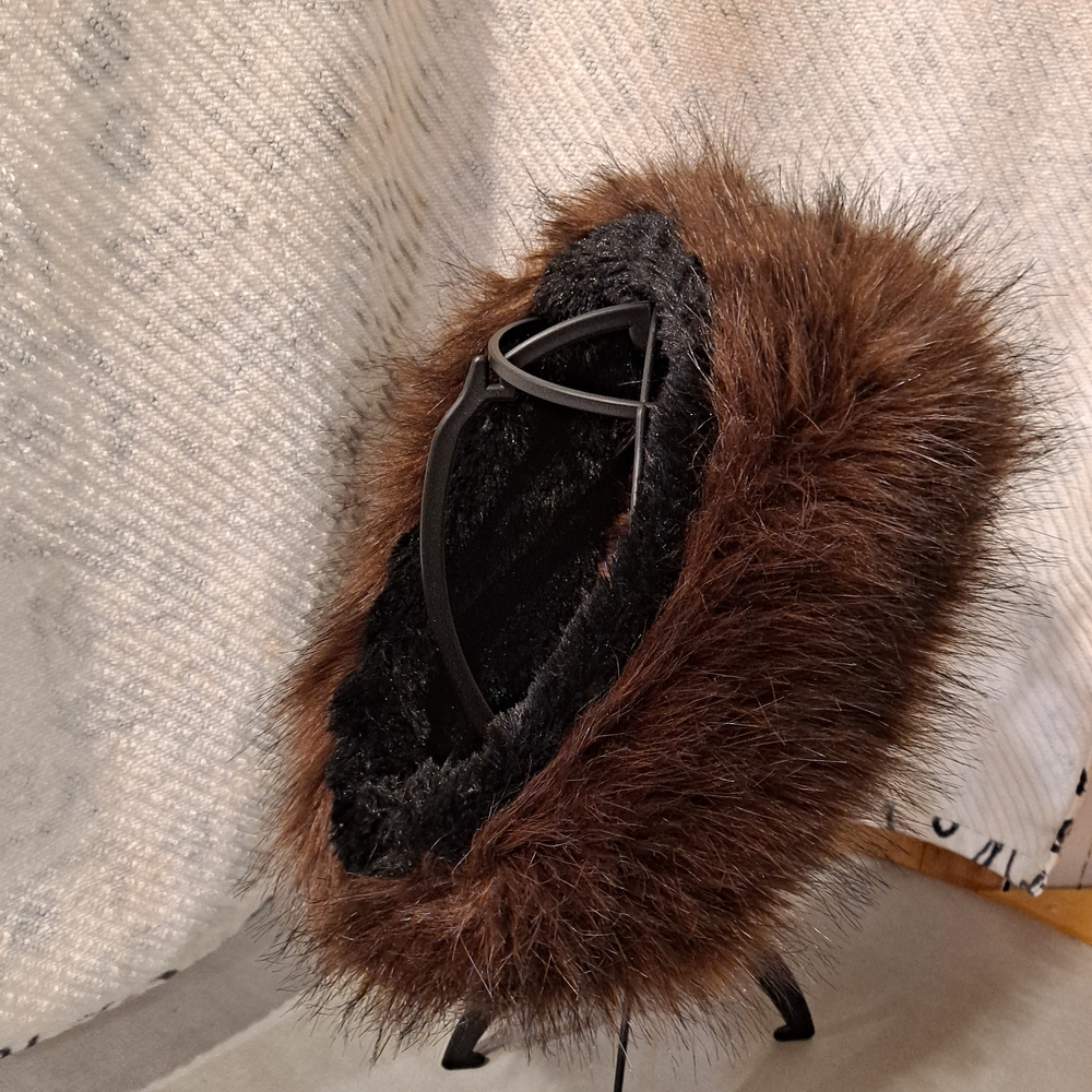 Elegant Brown Faux Fur Headband